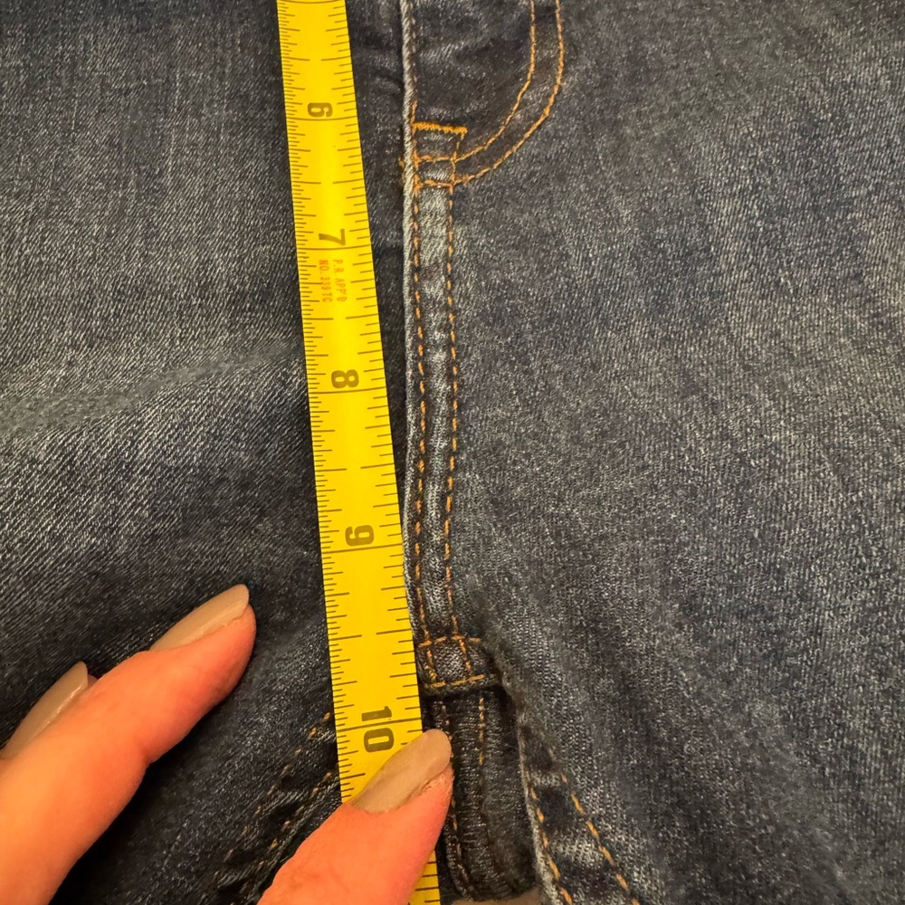 Free People Dark Blue Distressed High Waisted Skinny Jeans size 32 - Picture 7 of 8